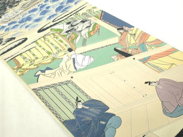 平和屋本店▼全通全景柄袋帯　唐織　夢通文ね尽　本金箔　正絹　逸品　DABI4700sf