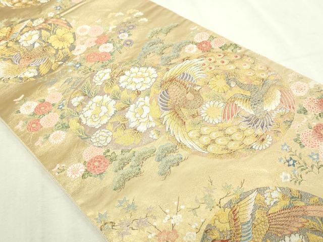 平和屋本店▼六通柄袋帯　麗姿芳薫丸文　本金箔　正絹　逸品　DABI4701sf