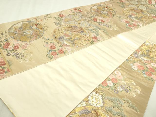 平和屋本店▼六通柄袋帯　麗姿芳薫丸文　本金箔　正絹　逸品　DABI4701sf