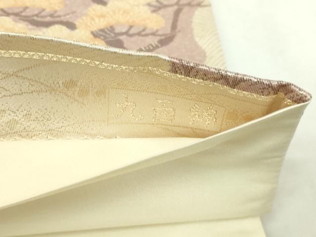 平和屋本店▼六通柄袋帯　九百錦　飛鶴文　純金二重箔　正絹　逸品　DABI4706sf