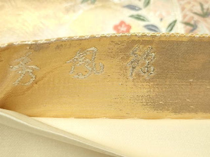 平和屋本店▼六通柄袋帯　唐織　花鳥文　本金箔　秀鳳箔　正絹　逸品　DABI4711sf