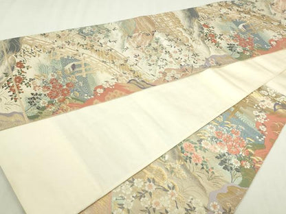 平和屋本店▼六通柄袋帯　唐織　九百錦　京百景　本金箔　正絹　逸品　DABI4714sf