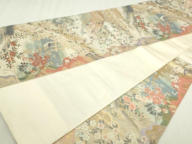 平和屋本店▼六通柄袋帯　唐織　九百錦　京百景　本金箔　正絹　逸品　DABI4714sf
