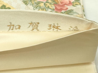 平和屋本店▼六通柄袋帯　加賀琳派　本金箔紹巴　正絹　逸品　DABI4719sf