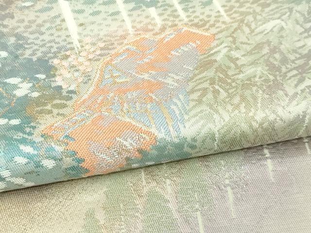 平和屋本店▼六通柄袋帯　名勝百景　本金二重箔　正絹　逸品　DABI4725sf