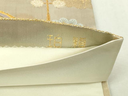 平和屋本店▼六通柄袋帯　珀潁　九百本金錦　正絹　逸品　DABI4727sf