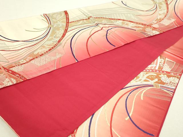 平和屋本店▼六通柄袋帯　京姉妹　24ｋ純金箔　正絹　逸品　DABI4738sf