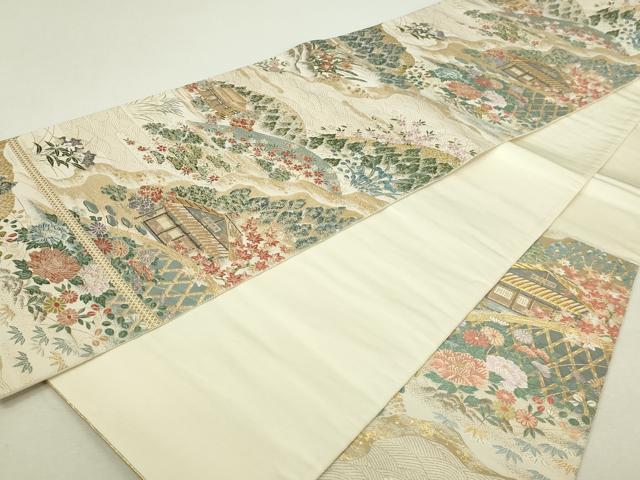 平和屋本店▼六通柄袋帯　京名所光悦　本金箔　正絹　逸品　DABI4739sf