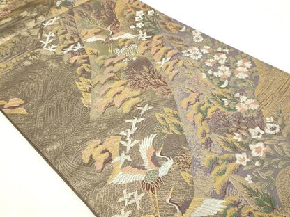 平和屋本店▼六通柄袋帯　九百錦　京百景　本金箔　正絹　逸品　DABI4761sf