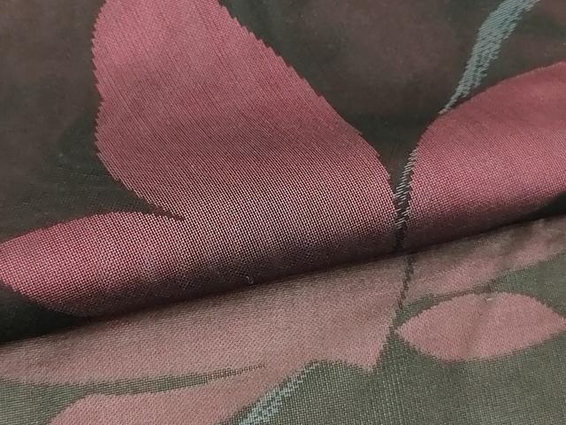 平和屋着物▽羽織　スリーシーズン　春夏秋　塵除け　枝葉文　黒地　正絹　逸品　DABI4773sf