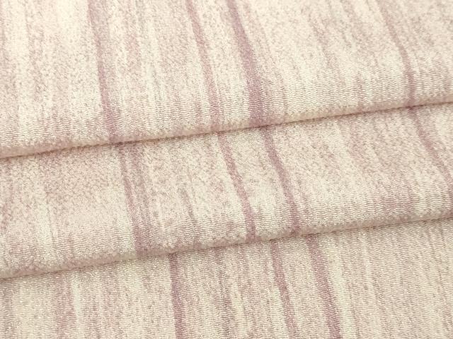 平和屋着物▽上質な小紋　単衣　縞　鬼しぼ縮緬　正絹　逸品　DABI4776sf