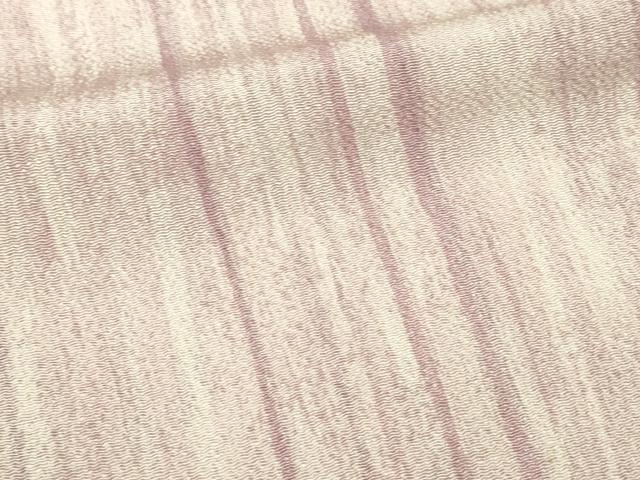 平和屋着物▽上質な小紋　単衣　縞　鬼しぼ縮緬　正絹　逸品　DABI4776sf