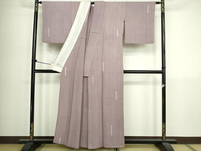 平和屋着物▽上質な小紋　単衣　絞り　変わり間道　正絹　逸品　DABI4778sf
