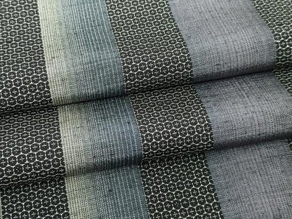 平和屋着物▽上質な紬　単衣　間道　100亀甲　正絹　逸品　DABI4784sf