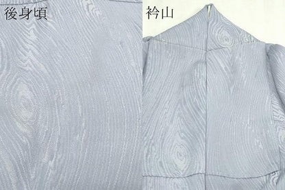 平和屋着物▽上質な小紋　単衣　木目文　正絹　逸品　DABI4785sf