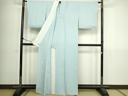 平和屋着物▽上質な小紋　単衣　作家物　舞花文　正絹　逸品　DABI4786sf