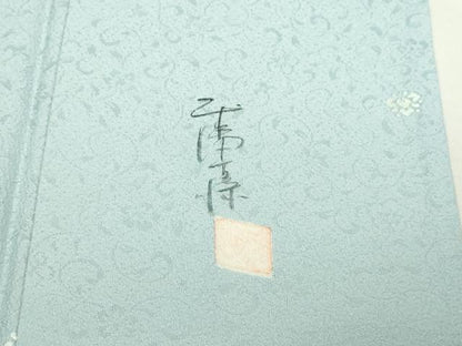 平和屋着物▽上質な小紋　単衣　作家物　舞花文　正絹　逸品　DABI4786sf
