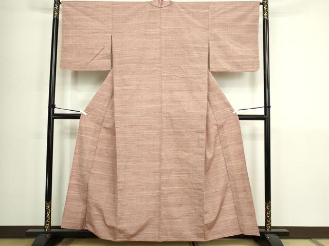 平和屋着物▽上質な紬　単衣　間道　正絹　逸品　DABI4787sf