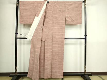 平和屋着物▽上質な紬　単衣　間道　正絹　逸品　DABI4787sf
