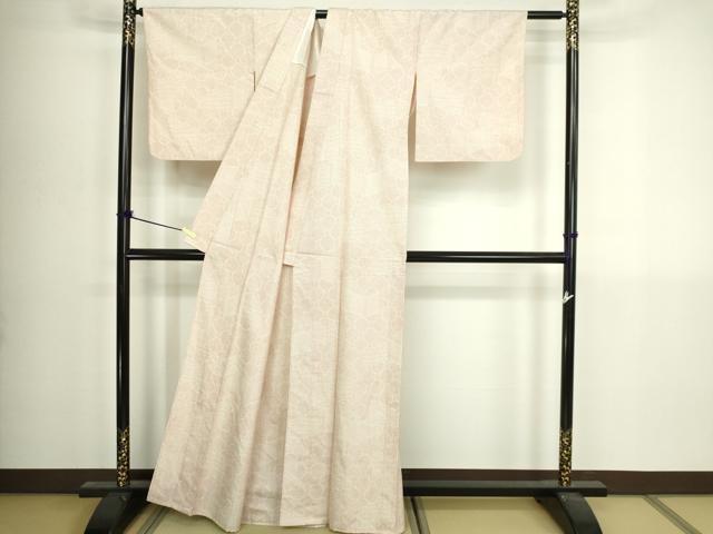 平和屋着物▽上質な紬　単衣　吉祥文　正絹　逸品　DABI4788sf