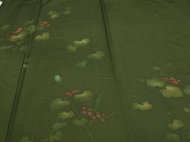 平和屋着物▽訪問着　単衣　ろうけつ染　蔦の葉文　正絹　逸品　DABI4789sf