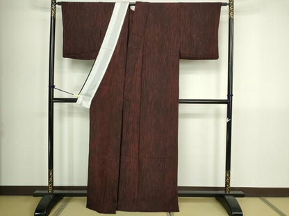 平和屋着物▽上質な小紋　単衣　間道　鬼しぼ縮緬　正絹　逸品　DABI4790sf