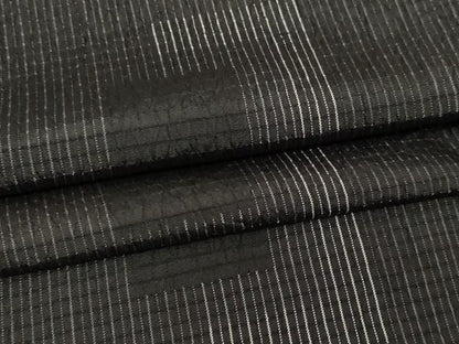 平和屋着物▽本塩沢　単衣　間道　ロング丈　正絹　逸品　DABI4791sf