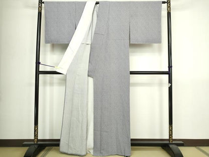 平和屋着物▽江戸小紋　単衣　小花尽くし　正絹　逸品　DABI4793sf