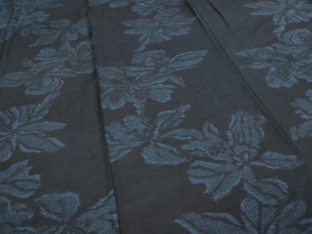平和屋着物▽結城紬　単衣　舞花文　正絹　逸品　DABI4795sf