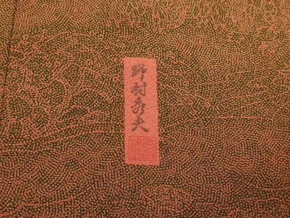 平和屋着物▽江戸小紋　単衣　風景文　野村秀夫　正絹　逸品　DABI4798sf