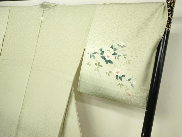 平和屋着物▽訪問着　単衣　友禅　枝花文　暈し染め　ロング丈　正絹　逸品　DABI4800sf