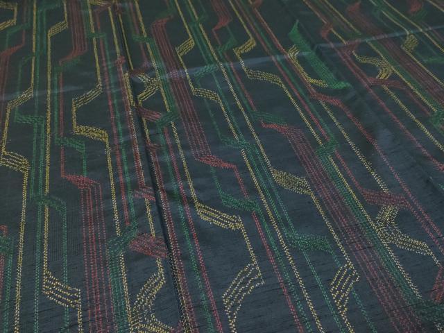 平和屋着物▽上質な紬　単衣　変わり間道　正絹　逸品　DABI4813sf