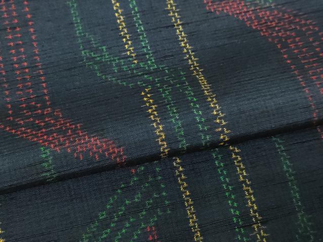 平和屋着物▽上質な紬　単衣　変わり間道　正絹　逸品　DABI4813sf