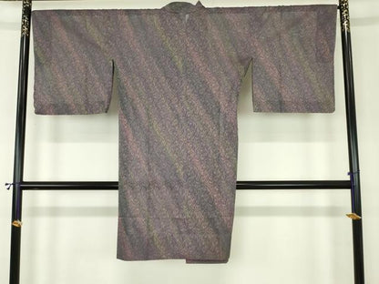 平和屋着物▽西陣　道中着　ショールセット　スリーシーズン　春夏秋　塵除け　草花文　反端付き　正絹　逸品　DABI4821sf