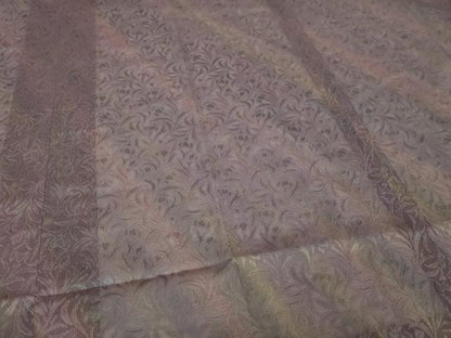 平和屋着物▽西陣　道中着　ショールセット　スリーシーズン　春夏秋　塵除け　草花文　反端付き　正絹　逸品　DABI4821sf