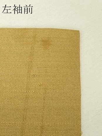 平和屋着物▽生紬　単衣　霞文　枯色　正絹　逸品　DABI4825sf