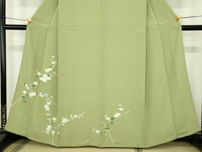 平和屋着物▽訪問着　単衣　友禅　花鳥文　正絹　逸品　DABI4827sf