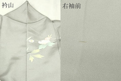 平和屋着物▽訪問着　単衣　友禅　枝花文　暈し染め　正絹　逸品　DABI4829sf