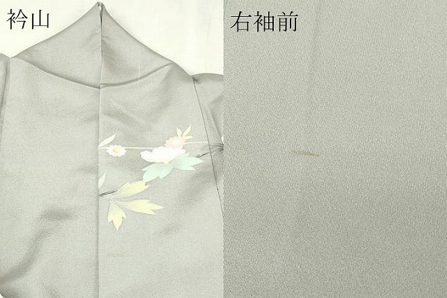 平和屋着物▽訪問着　単衣　友禅　枝花文　暈し染め　正絹　逸品　DABI4829sf