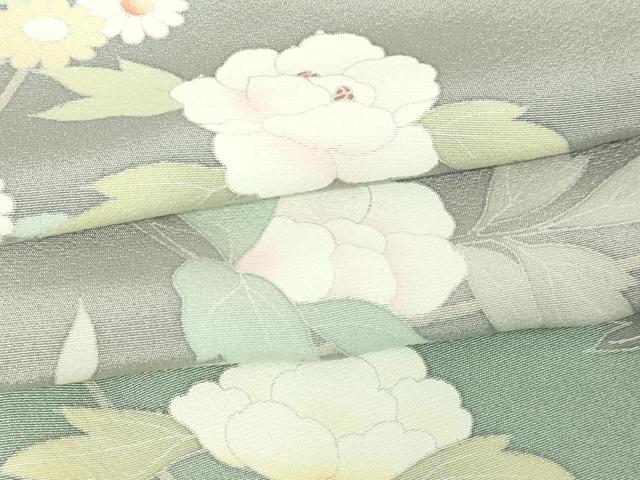 平和屋着物▽訪問着　単衣　友禅　枝花文　暈し染め　正絹　逸品　DABI4829sf