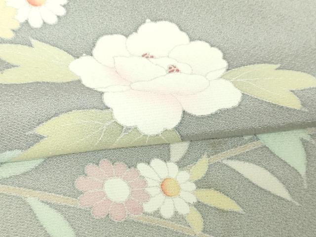 平和屋着物▽訪問着　単衣　友禅　枝花文　暈し染め　正絹　逸品　DABI4829sf