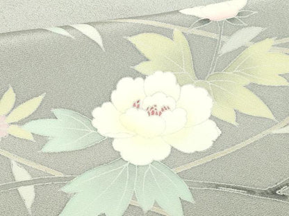 平和屋着物▽訪問着　単衣　友禅　枝花文　暈し染め　正絹　逸品　DABI4829sf