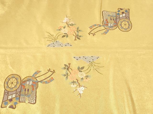 平和屋本店●六通柄袋帯　桃山吉祥絵巻　本金箔　金泥箔　正絹　逸品　DABI4844sf