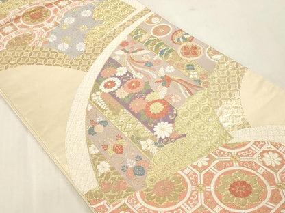 平和屋本店▼六通柄袋帯　唐織　鳳凰花文　本金箔　正絹　逸品　DABI4847sf