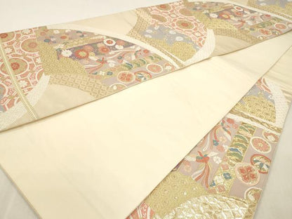 平和屋本店▼六通柄袋帯　唐織　鳳凰花文　本金箔　正絹　逸品　DABI4847sf