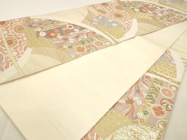 平和屋本店▼六通柄袋帯　唐織　鳳凰花文　本金箔　正絹　逸品　DABI4847sf