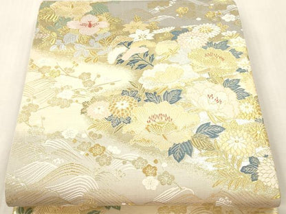 平和屋本店▼六通柄袋帯　花雅唐織錦　本金箔　正絹　逸品　DABI4850sf