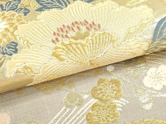 平和屋本店▼六通柄袋帯　花雅唐織錦　本金箔　正絹　逸品　DABI4850sf