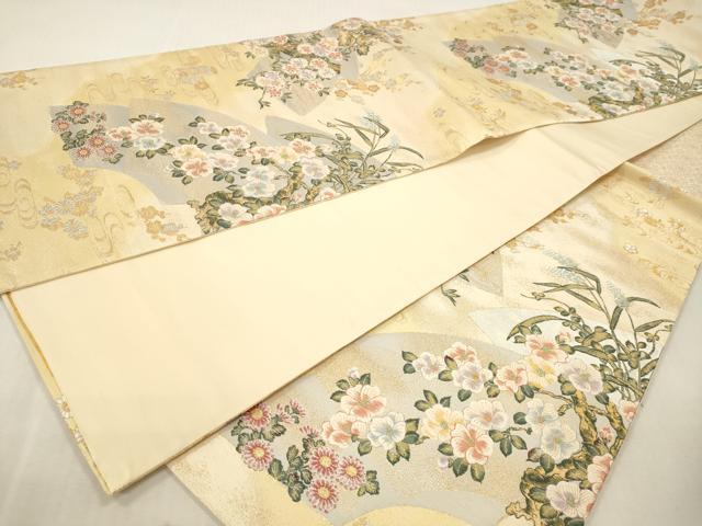 平和屋本店▼六通柄袋帯　紹巴　優花扇重ね　本金箔　正絹　逸品　DABI4851sf