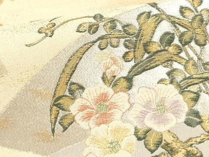 平和屋本店▼六通柄袋帯　紹巴　優花扇重ね　本金箔　正絹　逸品　DABI4851sf